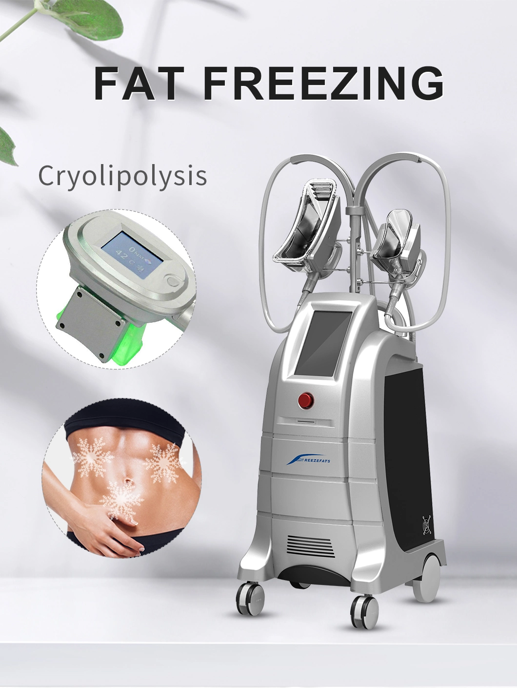 Professional 4 Cryo Work Handles Criolipolisis Body Shaping Body Slimming Beauty Salon Equipment